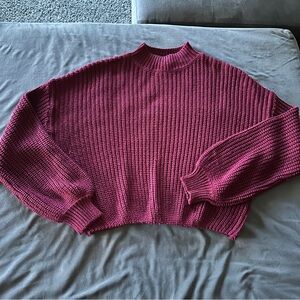 Women's size Small Knit Sweater Maroon Red Fall Christmas Family Classic Office